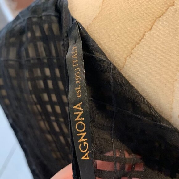 Agnona Womens Black Sheer Long Sleeve Round Neck Pullover Top Womens Size 40 - Picture 3 of 11